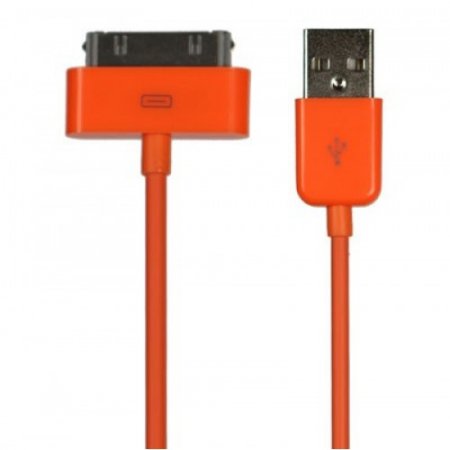 DATA - кабель плоский iPhone/iPod 3 метра (оранжевый)