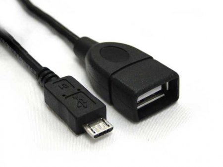 OTG кабель - USB - micro USB (10см)