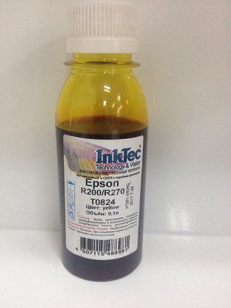 Чернила Epson R200/R270 (InkTec) T0824, yellow, 0,1 л.