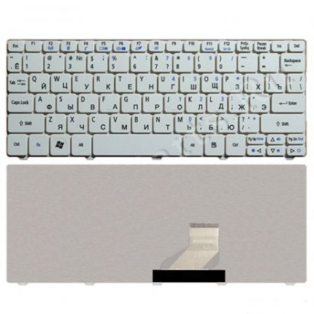 Клавиатура для Acer One 532 522 D255 D260 Белая (P/n: ZH9, 90.4GS07.C0R, 9Z.N3K82.A0R, 9Z.N3K82.Q0R)