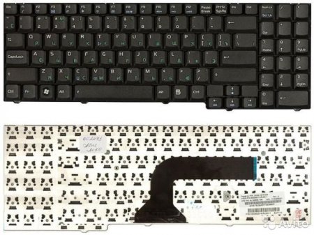 Клавиатура для Asus M50 M70 G50 G70 X55 X57 (P/N: NSK-U410R, 9J.N0B82.10R, 04GNED1KRU00-1)