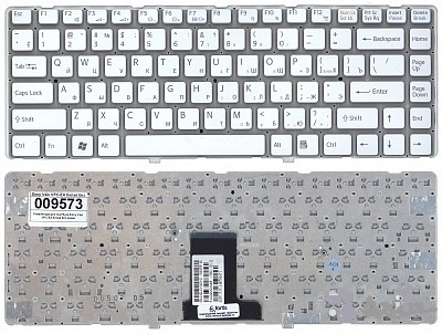 Клавиатура для ноутбука Sony VPC-EA Белая (P/n: 148792471, V081678F, V081678FS1, 550102L13-203-G)