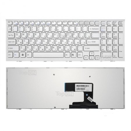 Клавиатура для ноутбука Sony VPC-EL Белая (P/n: 148969261, 9Z.N5CSW.B0R, 6431486, 904MQ07, 148969211)