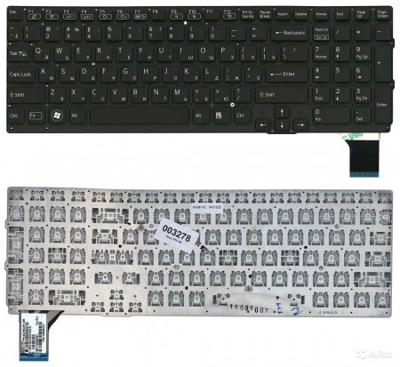 Клавиатура для ноутбука Sony VPC-SE черная (P/n: 148986151, 9Z.N6CBF.20R, NSK-SE2BF)