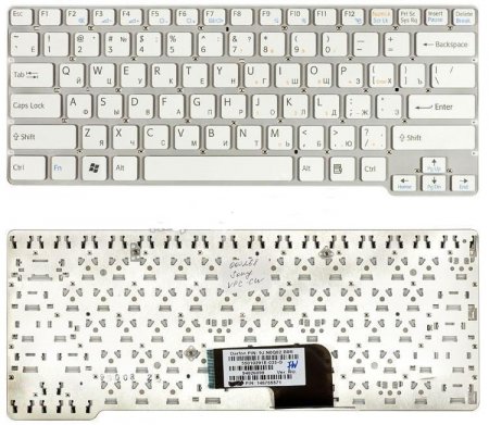 Клавиатура для ноутбука Sony VPC-CW Белая (P/n: 148755771, NSK-S7A0R, 9J.N0Q82.A0R, 55010292E-035-G)