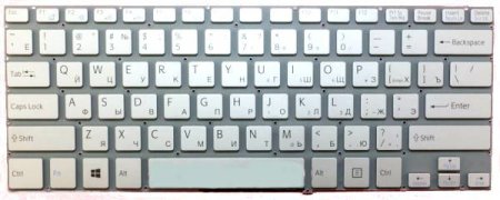 Клавиатура для ноутбука Sony SVF14 FIT14 Серебряная (P/n: 149267131, 9Z.NABBQ.30R, 149237061RU)