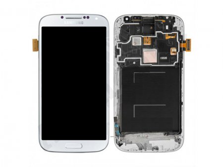 Дисплей Samsung GT- I9505 Galaxy S4  в сборе с тачскрином белый