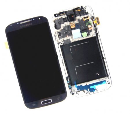 Дисплей Samsung GT- I9505 Galaxy S4  в сборе с тачскрином голубой