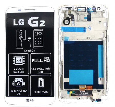 Дисплей LG D802 (G2) в сборе с тачскрином белый