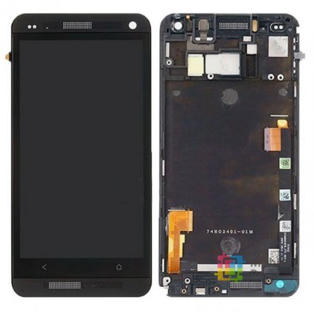 Дисплей HTC One M7 в сборе с тачскрином черный